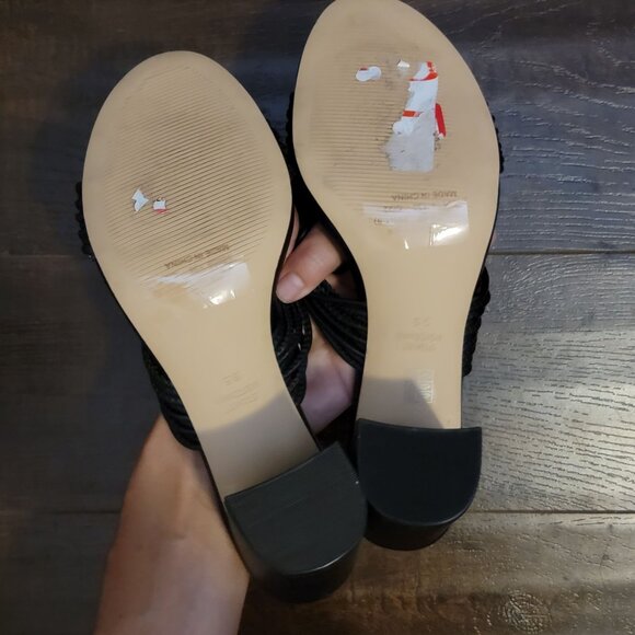 New Stuart Weitzman Twist Block 75 Sandals Womens 9.5 Black Luxury Designer Chic - Picture 10 of 10